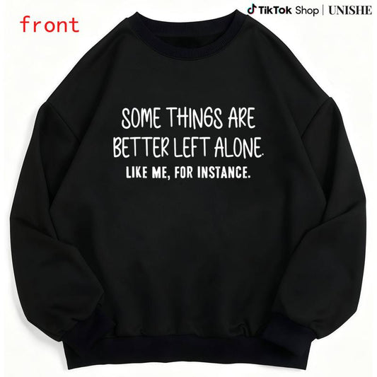 Premium Heavyweight Long Sleeve Sweatshirt with Witty Introverted Humor Print